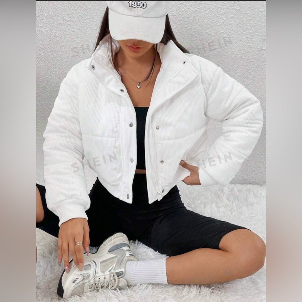 White puffer coat jacket